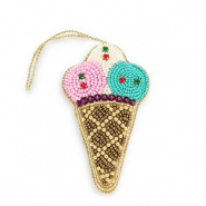 Pendenti trendy gelato marrone-multicolore-oro