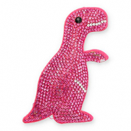 Ciondoli accattivanti con strass dinosauro rosa scuro-cristallo-nero