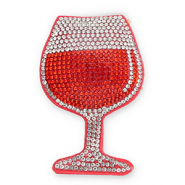 Ciondoli accattivanti con strass bicchiere da vino arancione-cristallo-rosso corallo