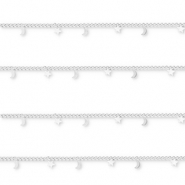 Componenti in acciaio inossidabile catena a rol&ograve; con luna e stella argento