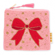 BY31&reg; Pochette fiocco rosa chiaro-rosso-oro