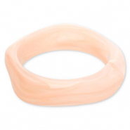 Bracciali bangle in resina rosa chiaro-bianco