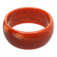 Bracciali bangle in resina rosso ruggine-bianco