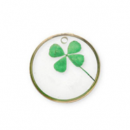 Ciondoli con fiore secchi oro-verde