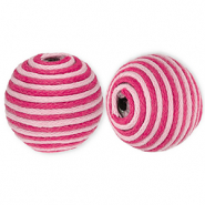 Perline in acrilico 22 mm con cordoncino cerato rosa chiaro-rosa