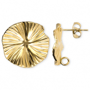 Componenti in acciaio inossidabile orecchini fiore con anellino oro