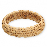 Bracciali bangle in rattan beige naturale