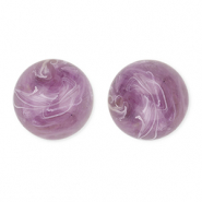 Perline in acrilico 16 mm tonda viola-marrone-marmo