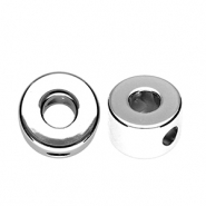 Perline alfabeto in acrilico con disegno lettera O argento