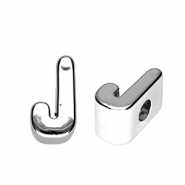 Perline alfabeto in acrilico con disegno lettera J argento