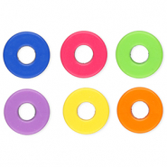 Perline alfabeto in acrilico con disegno lettera O multicolore