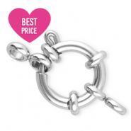 Componenti in acciaio inossidabile chiusura anello a molla 12mm con anellino argento