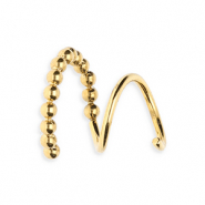 BY31® Orecchini in acciaio inossidabile a spirale effetto doppio pallina oro