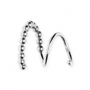 BY31® Orecchini in acciaio inossidabile a spirale effetto doppio pallina argento