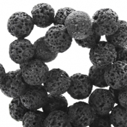 Perline in pietra naturale 8mm pietra lavica opaca antracite grigio