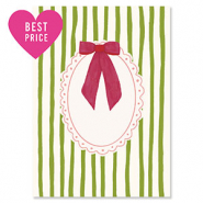 BY31&reg; Espositori bigiotteria in cartoncino cornice decorativa con fiocco bianco avorio-verde-bianco-rosa magenta