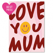 BY31&reg; Espositori bigiotteria in cartoncino "Love you mum" rosso borgogna-rosa-giallo-lilla