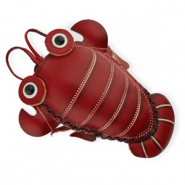 Portafogli piccoli in pelle cancro rosso-beige sabbia-nero-bianco