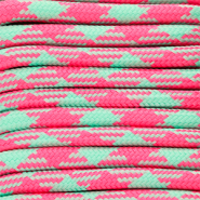 Paracord alla moda 6.5mm rosa hot-verde menta