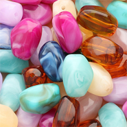 Perline in acrilico rettangolo multicolore-marmo