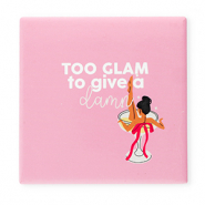BY31&reg; Piastrella decorativa con scritta "Too glam to give a damn" rosa-bianco-rosso-nero