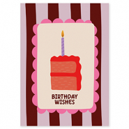 BY31&reg; Espositori bigiotteria in cartoncino "Birthday wishes" marrone-viola-rosa-crema-rosso