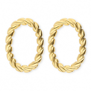 BY31® Orecchini in acciaio inossidabile ovale contorto oro