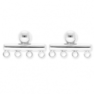 BY31® Componenti in acciaio inossidabile orecchini barra con 4 anellini argento