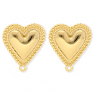 BY31® Componenti in acciaio inossidabile orecchini cuore con anellino oro