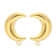 BY31® Componenti in acciaio inossidabile orecchini luna con anellino oro