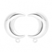 BY31® Componenti in acciaio inossidabile orecchini luna con anellino argento