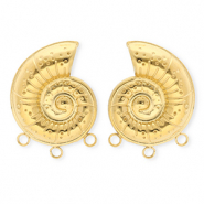 BY31® Componenti in acciaio inossidabile orecchini conchiglia con 3 anellini oro