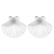 BY31® Componenti in acciaio inossidabile orecchini conchiglia con 5 anellini argento