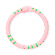 Componenti colorati anello brisé portachiavi rosa chiaro-verde