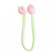 Ciondoli accattivanti tulipano lucido verde chiaro-rosa chiaro