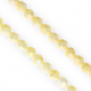 Perline sfaccettate tonde 6mm giallo-rivestimento AB