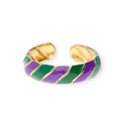 Anelli in acciaio inossidabile oro-viola-verde
