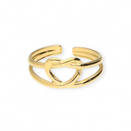 Anelli in acciaio inossidabile cuore oro