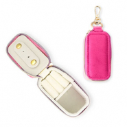 Scatola portagioie da viaggio con portachiavi rettangolo rosa hot