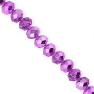 Perline sfaccettate 8x6mm rondella viola-effetto perlato