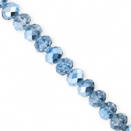 Perline sfaccettate 8x6mm rondella blu-effetto perlato