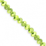 Perline sfaccettate 6x5mm rondella verde-effetto perlato