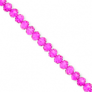 Perline sfaccettate 6x5mm rondella rosa fucsia