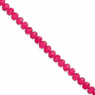 Perline sfaccettate 4x3mm rondella rosa ciliegia