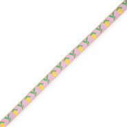 BY31&reg; Nastro con testo limone rosa orchidea-giallo-verde-oro
