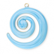 Ciondoli in acciaio inossidabile spirale oro-blu marmo