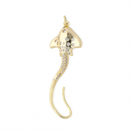 Metallo TQ in ottone ciondolo manta con strass oro-trasparente