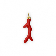 Metallo TQ in ottone ciondolo corallo oro-rosso