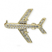Broches aereo con strass oro-cristallo