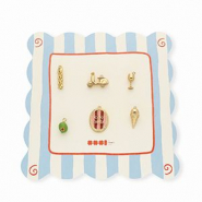 BY31® Ciondoli in ottone Eco-brass confezione risparmio (6 pz.) oro-verde oliva-rosa chiaro-rosso